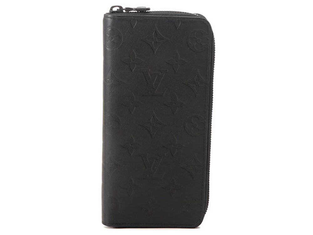 LOUIS VUITTON Zippy Wallet Vertical Mono Shadow Noir Black Long